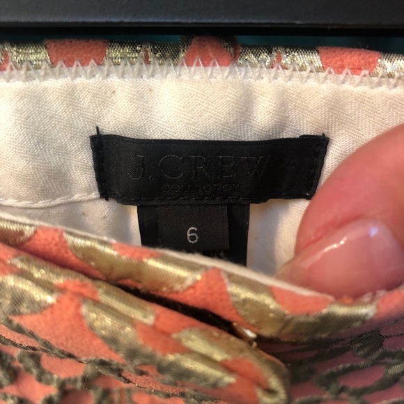 J CREW GILDED DOT CORAL GOLD PANTS - Picture 7 of 7